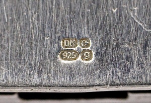 DK English Sterling Silver and Marcasite Panel Link Bracelet